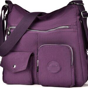 Purple Waterproof Crossbody Bag with RFID Protection - 13.3” MacBook Compatible